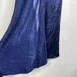 Vince NEW XS Asymmetrical Crinkled Satin Sleeveless Midi Dress Ink Dark Navy Photo 5