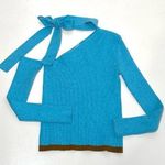 Andersson Bell Conny Scarf Neck Tight Knit Top One Shoulder Blue L Size L Photo 0