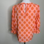 Who What Wear  Pink Orange Polka Dot Blouse Sz Small Photo 1