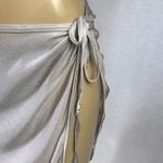 Zuliana Silver Side Tie Wrap Skirt Size Medium New With Tags Gray Photo 1