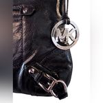 Michael Kors Black Leather Crossbody Messenger Bag Shoulder Handbag 9”x12” Purse Photo 7