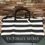 Victoria's Secret  Black and White Striped Tote Bag Photo 2