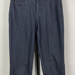 NYDJ ‎ Dark Blue Wash Lift Tuck Technology Crop Cuffed Denim Jeans Size 2 Photo 0