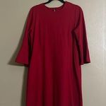 J.Jill Ponte Dress SzMP True Red Bell Sleeves Side Pockets Career Special Events Photo 0