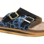 Muk Luks  Susan Sandals Blue Leopard Print Sandal Photo 0