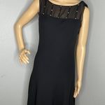 Evan Picone Vintage Dress Petite Sleeveless Rhinestone Detail Draped Back Dress Black 6P Photo 0