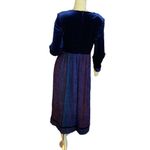 VINTAGE 1990'S PURPLE & BLUE CAROLE LITTLE RAYON & VELVET BOHO DRESS (6) Photo 2