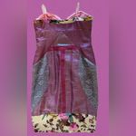 Nicole Miller UNIQUE  PURPLE DENIM FLORAL AND LACE MIDI BUSTIER DRESS SIZE 10 Photo 1