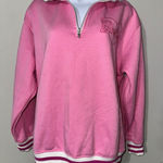 Barbie Pink Quarter Zip Sweatshirt Fleece Heart Logo L Size L Photo 0