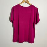 Quacker Factory Top Women Pink Diamond Bling Sparkle Holiday Square Neck Tshirt Photo 1