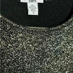 Bar III  Women's Peplum Shirt Top Gold Black 3/4 Length Sleeve Flare Waist Size S Photo 2