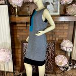 White House | Black Market  GRAY, BLACK AND BLUE COLOR BLOCK KNIT SHIFT DRESS (14) Photo 6