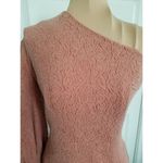 Elliatt  Long Sleeve One Shoulder Knit Mini Dress w/Drawstring Hem Dusty RoseSZ S Photo 1