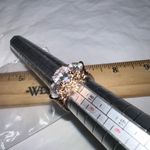 Rose Gold Tone Side Profile CZ Engagement/Cocktail Ring Pink Photo 4