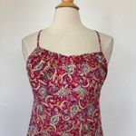 EXPRESS Vintage 90s Y2K Sleeveless Red Paisley Midi Dress Photo 4