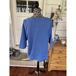 Croft & Barrow  Boat Neck T-shirt women’s sz 0X blue Cotton long-sleeve New Photo 1