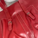 Vibrant Red Tote Bag with Glossy Finish Photo 3