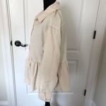 American Eagle Womens Beige Corduroy Button-Up Peplum Shirt Size Small NWT Photo 2