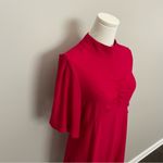 Free People Dress Be My Baby Ruched Mini Flutter Sleeves Covered Button Back Red Photo 4