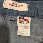 Vibrant  MIU Womens S Small Denim Chambray Tencel Flowy‎ Skirt Skort Shorts NWT Photo 1