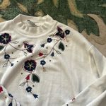 Bonworth Vintage  White Embroidered Sweater Crew Neck Photo 1