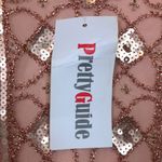 Pretty Guide NWT  Women’s 1920’s Inspired Sequin Metallic Rose Gold Sheath Dress Photo 9