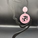 Pink Strawberry Flower Earrings Photo 2