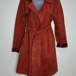 Solitaire  Anthropologie Long Wrap Jacket Coat Rust Orange size Medium with belt Photo 0