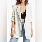 Free People  Crosby Pinstripe Menswear Blazer- Cream- Medium Photo 4
