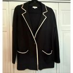 Max Studio London black and white collared sweater jacket small Photo 7