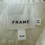 frame denim Frame Gillian Shirt Dress in Ecru Size M Poplin Denim Puff Sleeve Mini Preppy Photo 4