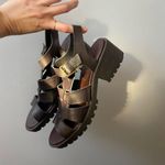 Y2K brown faux leather chunky fisherman sandals 🔥 Black Size 9 Photo 4