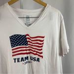 Olympics Team Apparel XL Extra Large USA Flag Graphic V Neck Shirt 2016 White Photo 6