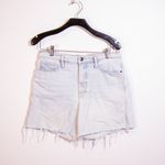 Frame Le Tour Frayed Hem Denim Organic Cotton High Waisted Jean Shorts Altadena Photo 0