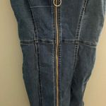 ZARA  denim zip up distressed jean dress Photo 6