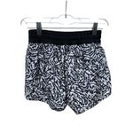 Lululemon ‎ Tracker Short 4" Women Sz 4 Black White Animal Print Running Athletic Photo 1