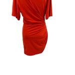 frame denim Frame Dress T-Shirt Tee Mini Ruched Short Sleeve Organic Cotton Red Size Small Photo 10