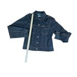 Jeans Crest Dark Denim Jacket Classic Button Front‎ Stretch Casual Streetweark Blue Size L Photo 1