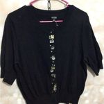 Apt. 9  Size Large Black Rhinestone Front SS Cardigan Photo 7