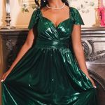 NWT IVY CITY CO HERA DRESS IN GREEN METALLIC Size XS Photo 2