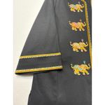 Bob Mackie wearable art black coat embroidered Elephants gold logo buttons large Photo 7