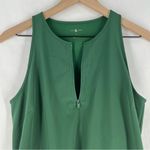 Lou & grey Stretch Woven Forest Green Sleeveless Zip Neck Mini Dress Size S Photo 5