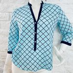 New York And Company  Womens Size L Blue Button Front Photo 0