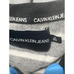 Calvin Klein  Jeans Women's Large Black And White Striped Crop T-Shirt Photo 2