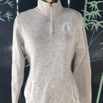 Charles River Apparel  Womens Oatmeal Heathered Fleece Pullover Jacket Sz M Photo 0