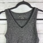 American Eagle  Ribbed Knit V Neck Crop Top Gray Size Medium Photo 1