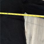 Boho style waffle knit Black Crochet Detail Women's Top Photo 3