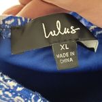 Lulus  Blue Pattern Jumpsuit Romper Sz XL NWT Wideleg Vacation‎ Coastal NWT Photo 8