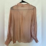 ZARA  Soft Blush Polka Dot‎ Tie Neck Blouse Size Medium Photo 6