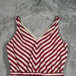 Loft  Dress Womens 6 Dark Pink White Striped Fit &‎ Flare Casual Office Preppy Photo 3